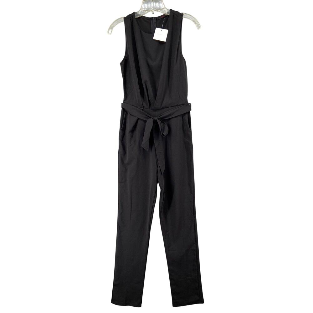 NWT Fraiche by J Jumpsuit Womens S Black Pant‎ Romper Straight Leg Sleeveless